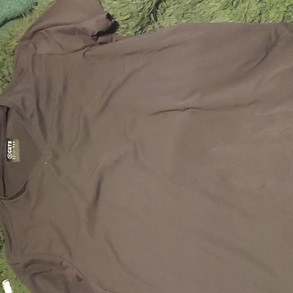 Medium Black Cuts Split Hem V Neck - image 1